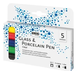 KREUL Glass & Procelain Pen "Clear", 5er-Set