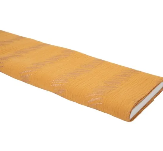 Krinkel-Musselin Baumwoll-Stoff mit Gold-Effekt "Transformation" Crush Stipes