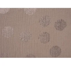 Krinkel-Musselin Baumwoll-Stoff mit Metallic-Effekt "Sakura Blossom Taupe"
