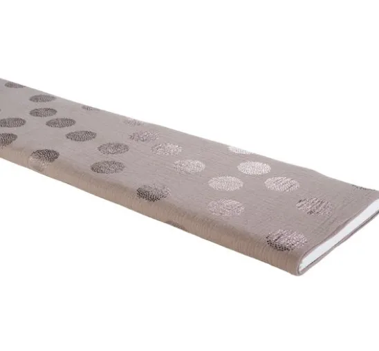 Krinkel-Musselin Baumwoll-Stoff mit Metallic-Effekt "Sakura Blossom Taupe"
