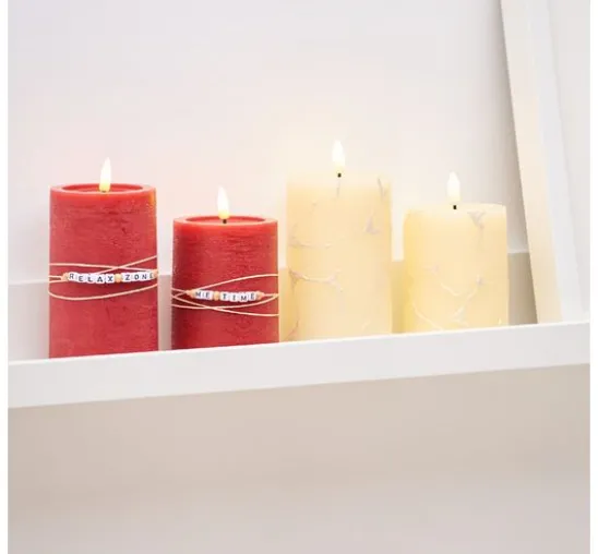 LED-Echtwachskerze "12,5 x 7,5 cm", mit Timer