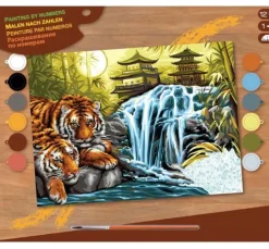 Malen nach Zahlen "Tiger am Fluss"