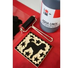 Marabu Aqua‑Linoldruckfarbe, schwarz, 500 ml