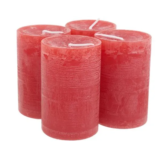Marble Kerze, durchgefärbt, 4er-Pack