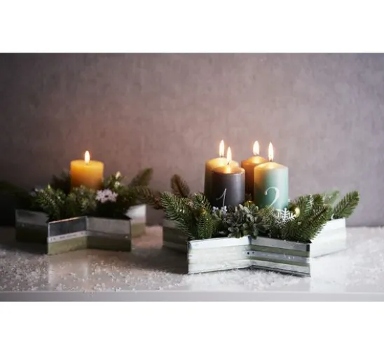 Marble Kerze, durchgefärbt, 4er-Pack