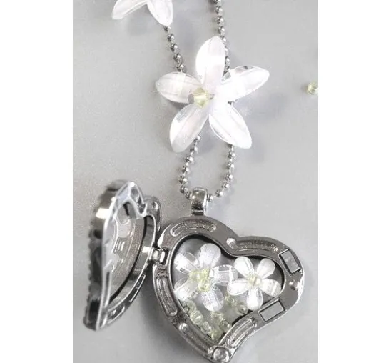 Medaillon-Anhänger "Herz mit Strass"