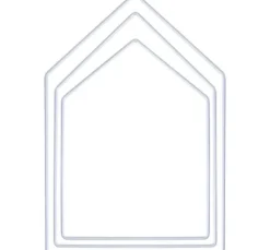 Metallring "Haus", 3er-Set, Weiß