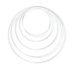 Metallring "Kreis", Weiß, 10er-Set