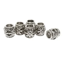 Metall-Schmuckperle "Blume", 6 Stück