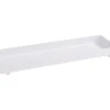 Metall-Tablett, rechteckig, 2er-Set, weiß