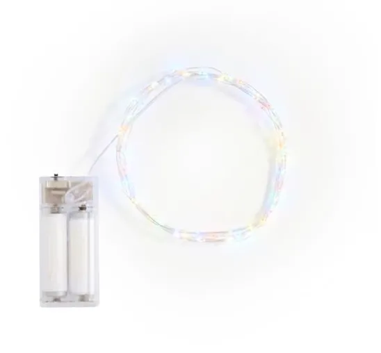 Micro-LED-Lichterkette, Bunt, mit Timer, 60 LEDs