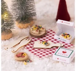 Mini Bastelset Wichteltür "Pizza"