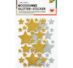 Moosgummi Glitter-Sticker