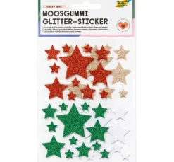 Moosgummi Glitter-Sticker