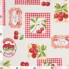 Motiv-Stoff Leinenoptik "Cherries"