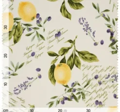 Motiv-Stoff Leinenoptik "Citrus"