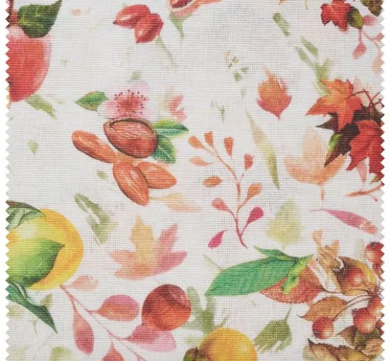 Motiv-Stoff Leinenoptik "Herbst"