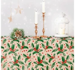 Motiv-Stoff Leinenoptik "Ilex"