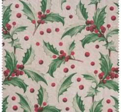 Motiv-Stoff Leinenoptik "Ilex"