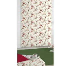 Motiv-Stoff Leinenoptik "Rosen"