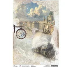Motiv-Strohseide "Eastern Journey - Continental Routes"