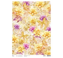 Motiv-Strohseide "Ethereal - Blumen und Rosetten"