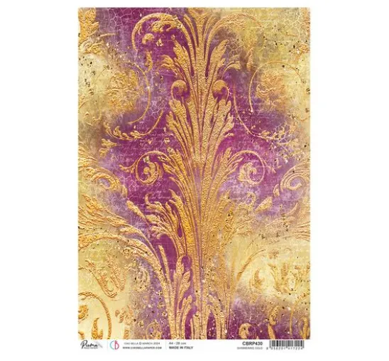 Motiv-Strohseide "Ethereal -Schillerndes Gold"
