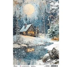 Motiv-Strohseide "Forest Tales - Night in the Wood"