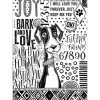 Motiv-Strohseide "Furry Friends - Dog Black and White"