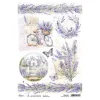 Motiv-Strohseide "Morning in Provence - Lavendel am Gartenzaun"