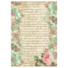 Motiv-Strohseide "Precious - Rose and Music"