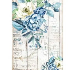 Motiv-Strohseide "Romantic Blue"