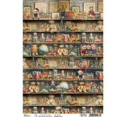 Motiv-Strohseide "Toy Shop - Make a Gift"