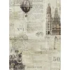 Motiv-Strohseide "Voyages Fantastiques - Sepia Background"