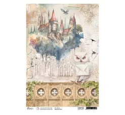 Motiv-Strohseide "Wizard Academy - Magic Castle"