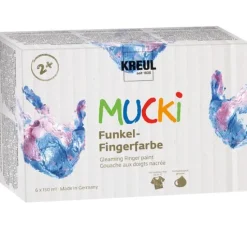 MUCKI Funkel-Fingerfarbe, 6er-Set
