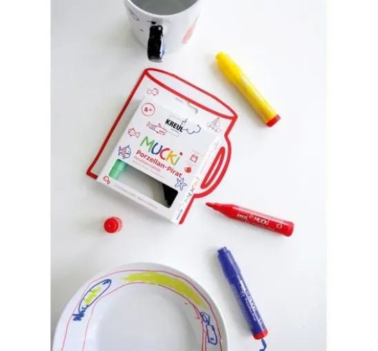 Mucki Porzellan-Pirat, Porzellanmalstift, 5er-Set