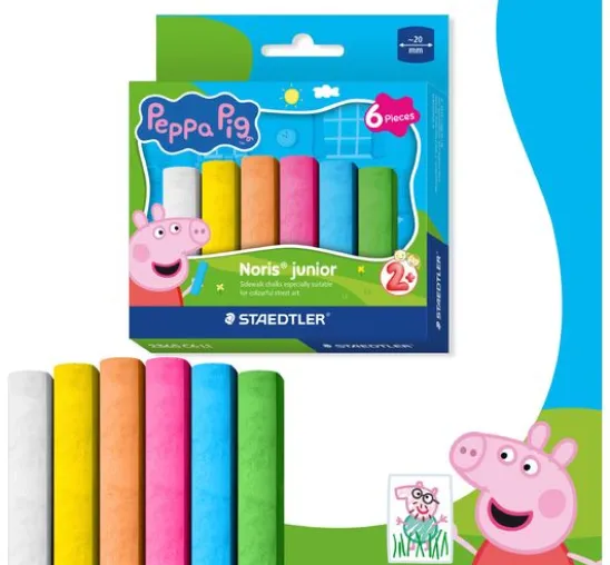 Noris junior Straßenmalkreide "Peppa Pig", 6 Farben
