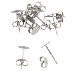 Ohrstecker Edelstahl, 6 mm Platte