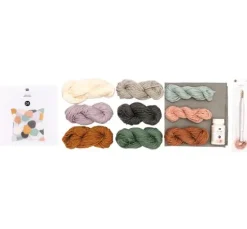 Rico Design Punch Needle Set Kissen Punkte bunt