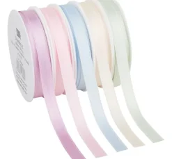 Satinband "Pastell 10 mm", 5er-Set à 3 m