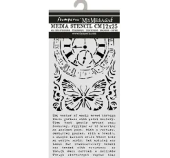 Schablone "Gardens of Time - Clock and Butterfly"