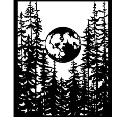 Schablone "Herbarium Silvae - Moon In The Forest"