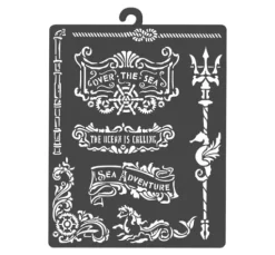 Schablone "Songs of the Sea - Plates and trident"