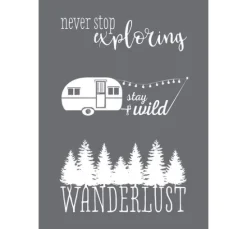 Schablone "Wanderlust" mit Rakel