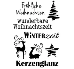 Schablone "Weihnachtsmotive + Schriften"
