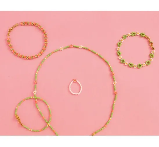 Schmuckset mit Mini-Perlen "Bloomy Days"