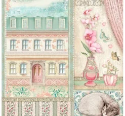 Scrapbook-Block "Katze und Orchidee"