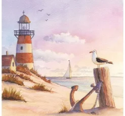 Serviette "Abendstimmung am Meer"
