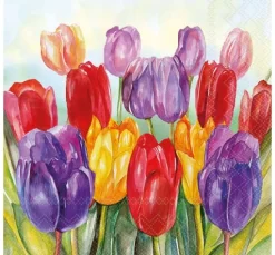 Serviette "Colourful Tulips"